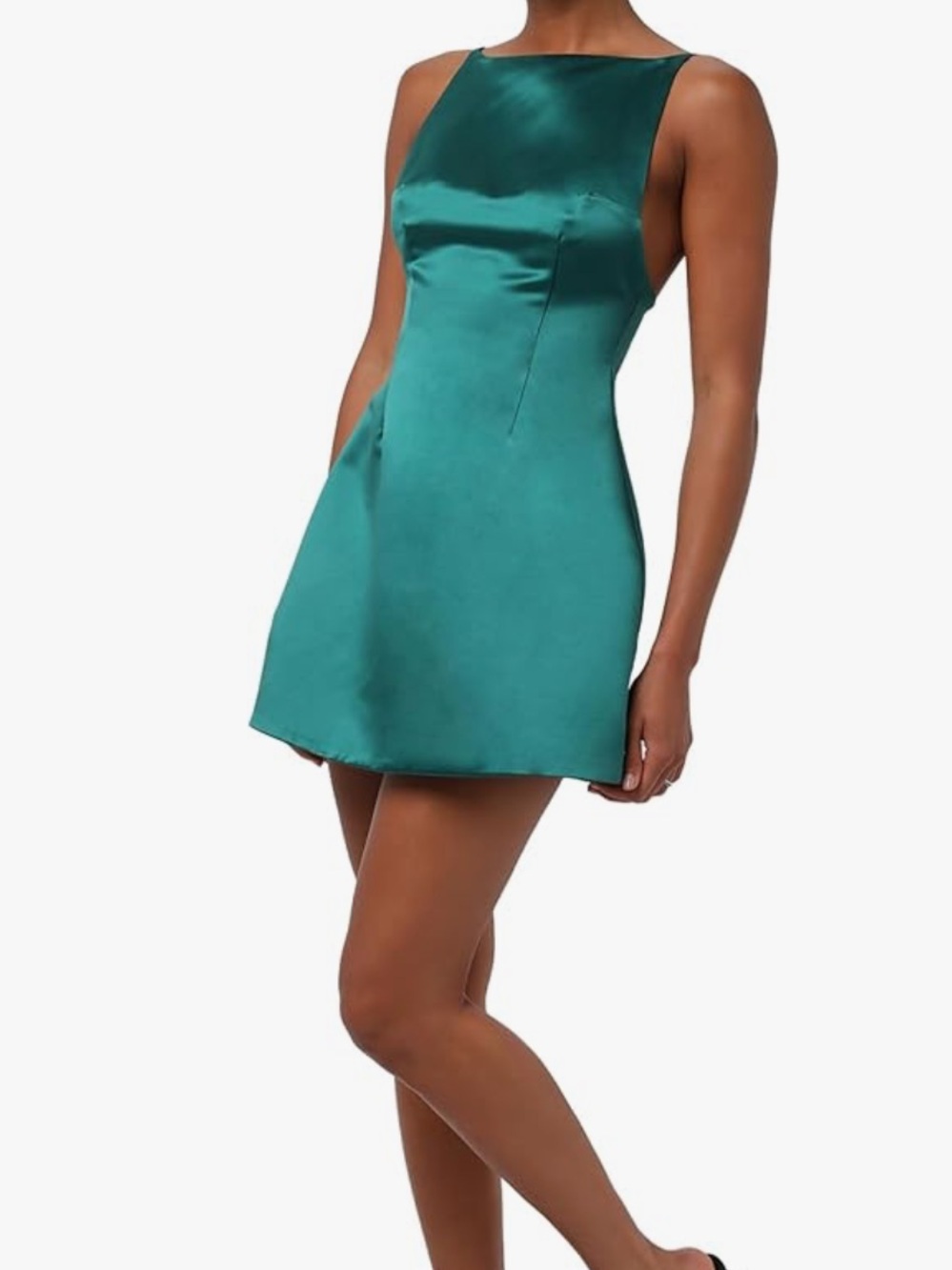Lulus Cody A-Line Mini Dress for Women Satin Fit and Flare Mini Cocktail Dress S